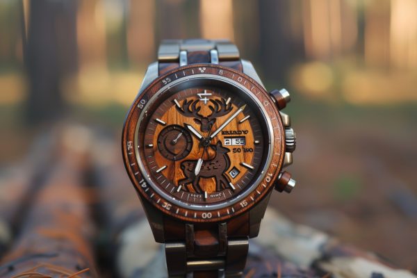 Découvrez l’élégance naturelle des montres en bois avec gravure de cerf – un accessoire durable et tendance